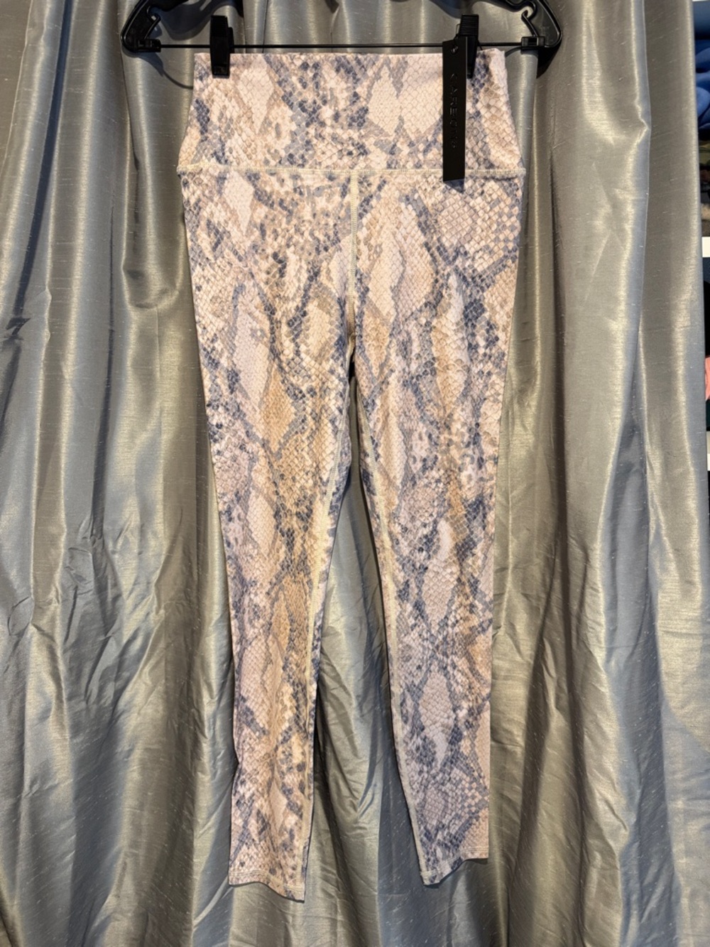 Carbon38 Beige and Gray Snake Print High-Waist Leggings
